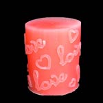 Love and Hearts Oval Pillar candle