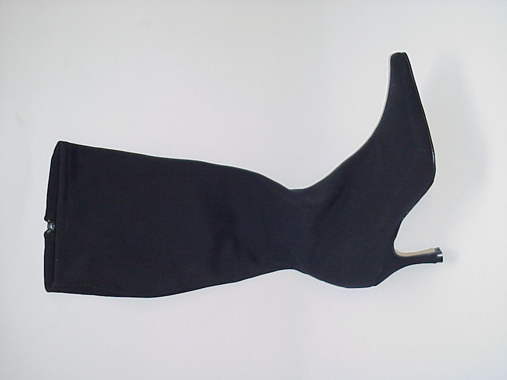 Black & Beige Fabric Boot