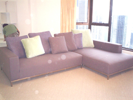 L-shaped Designer Sofa With Metal Base