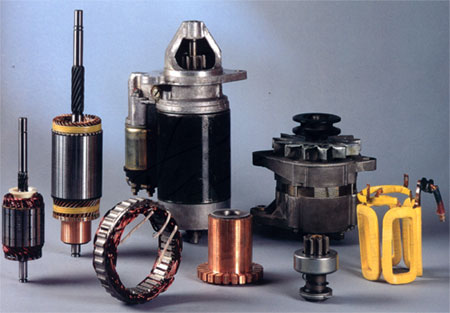 Starter, Armature, Field Coil, Commutator, Stator, Rotor